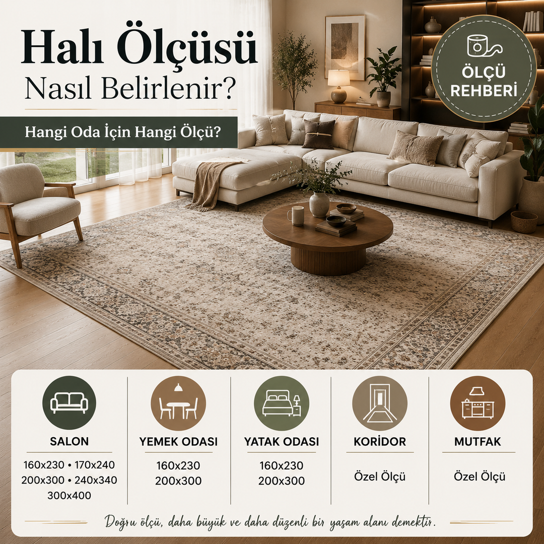 Halı Ölçüsü Nasıl Belirlenir? Salon, Yatak Odası, Koridor ve Yemek Odası İçin Kapsamlı Rehber