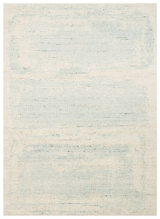 Exotic Beıge Teal, %100 El Dokuması, Yün, Viskon ile Üretilmiş Kendinden Desenli Salon Halısı