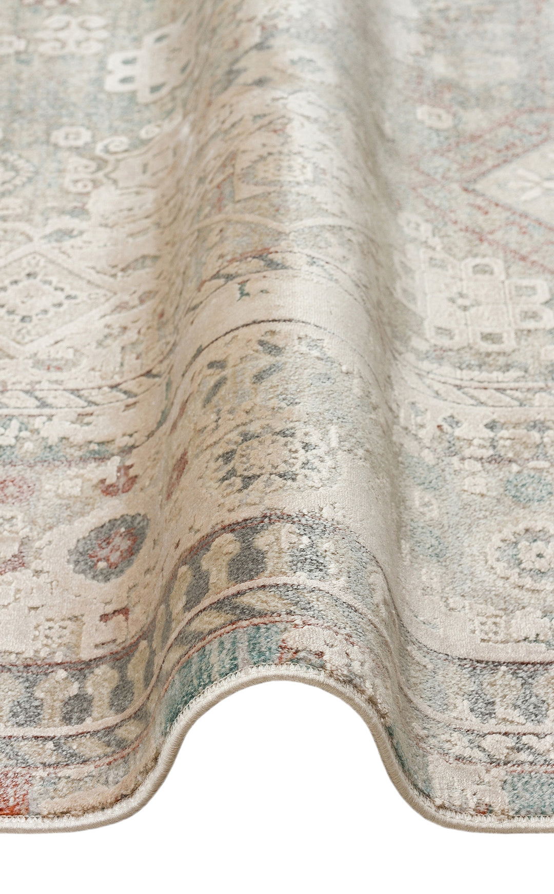 Andora 03 Beıge Yumuşak Dokulu Vintage Esintilere Sahip Over-dyed Sık Dokuma Bambu Salon Halısı