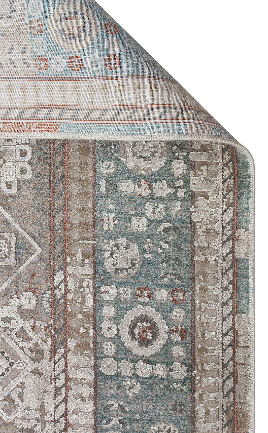 Andora 03 Grey Yumuşak Dokulu Vintage Esintilere Sahip Over-dyed Sık Dokuma Bambu Salon Halısı