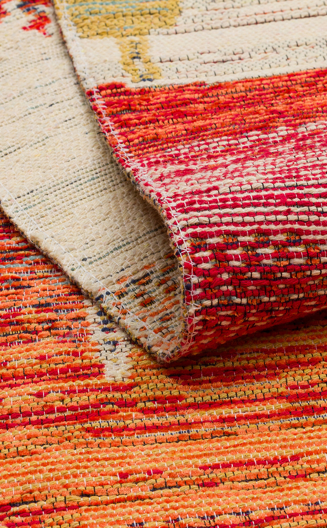 Ürgüp 12 Terra %100 Pamuk ile Üretilen Etnik Desenlere Sahip Yıkanabilir Çift Taraflı İnce Kilim