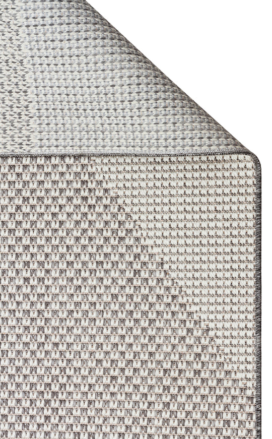 Samos 03 Grey Kaymaz Tabanlı Makine de Yıkanabilir, Silinebilir Mutfak Halısı Sisal Kilim