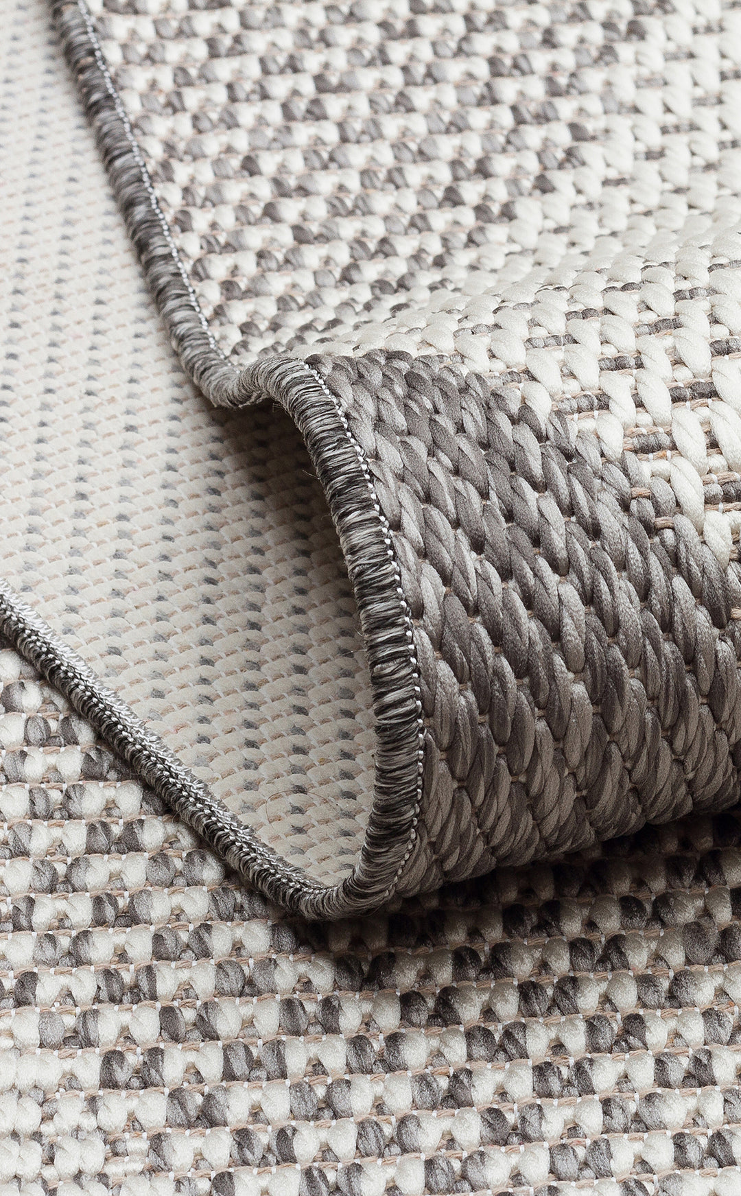Samos 03 Grey Kaymaz Tabanlı Makine de Yıkanabilir, Silinebilir Mutfak Halısı Sisal Kilim