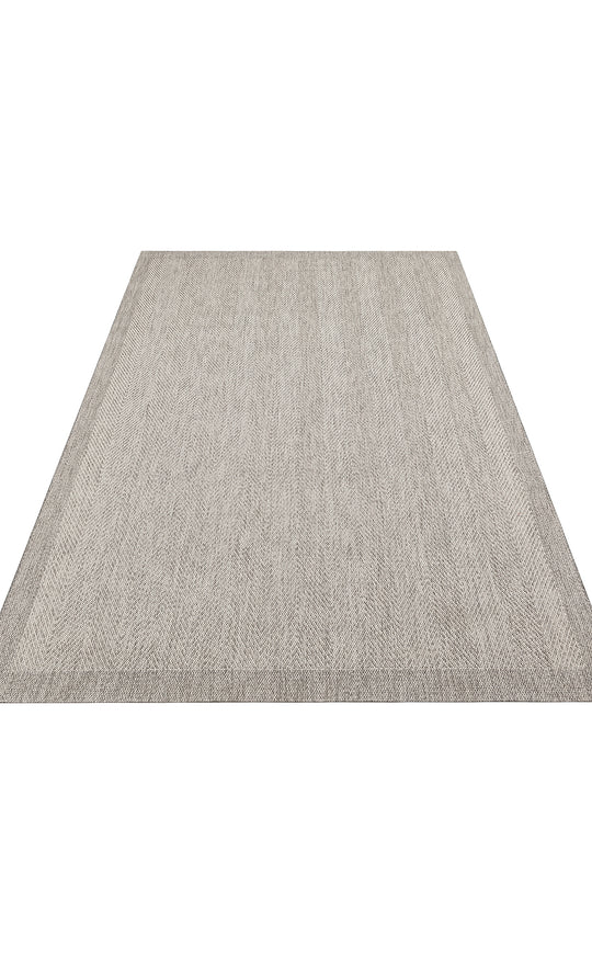 Samos 02 Grey Kaymaz Tabanlı Makine de Yıkanabilir, Silinebilir Mutfak Halısı Sisal Kilim