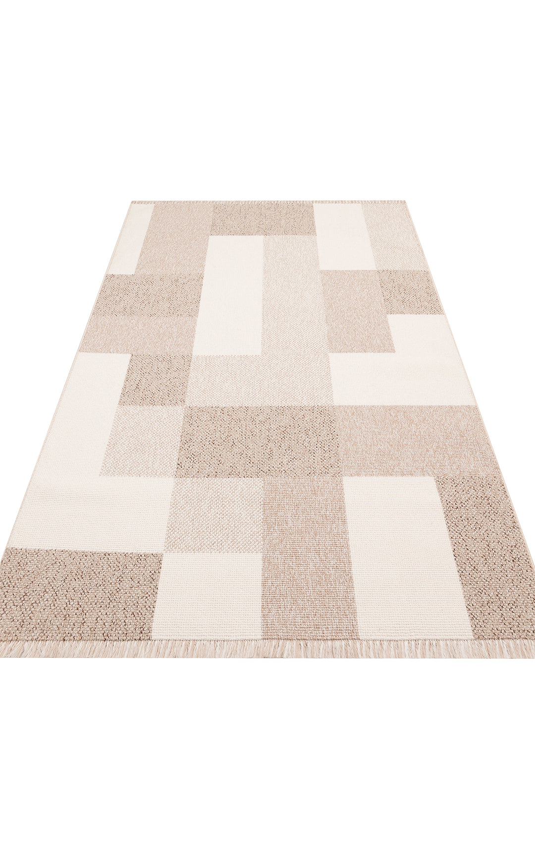 Budva 07 Beige Yumuşak Bukle Dokulu Hav Toz Vermeyen Kesme Yolluk, Koridor, Mutfak,Salon Halısı