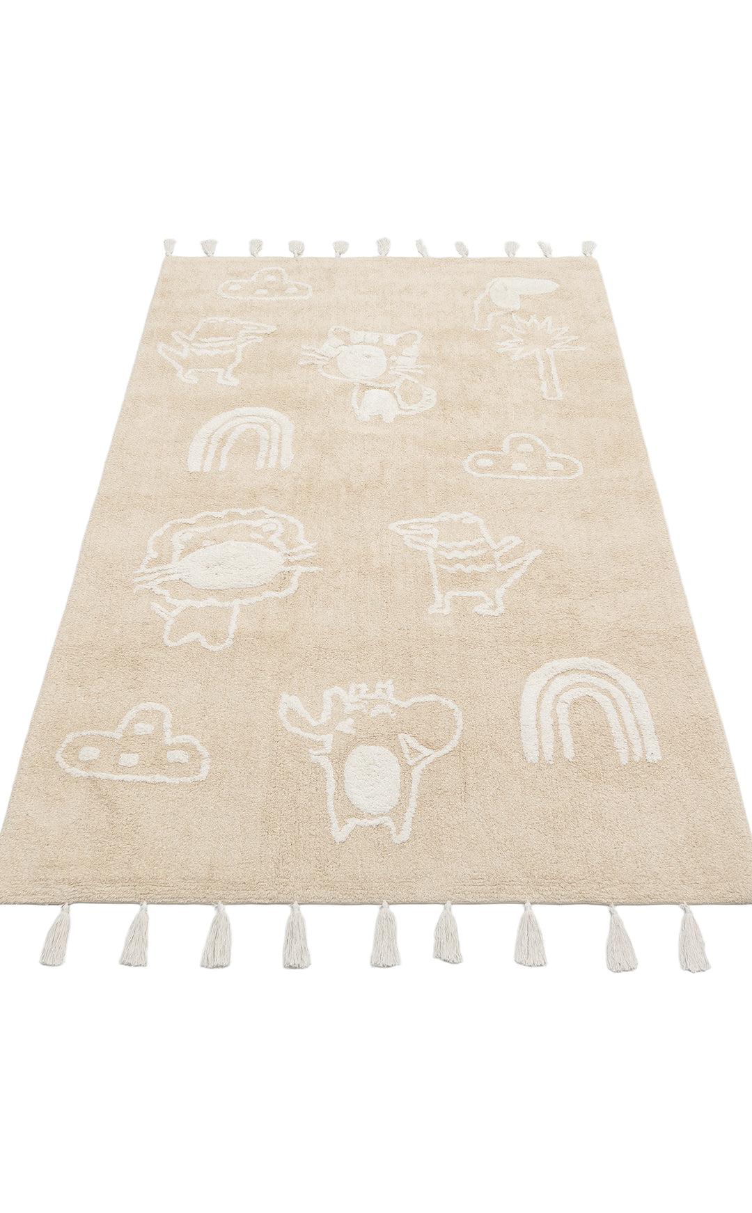 Candy Baby 16 %100 Pamuk Naturel Malzeme ile Üretilmiş Kaymaz Bebek Çocuk Halısı