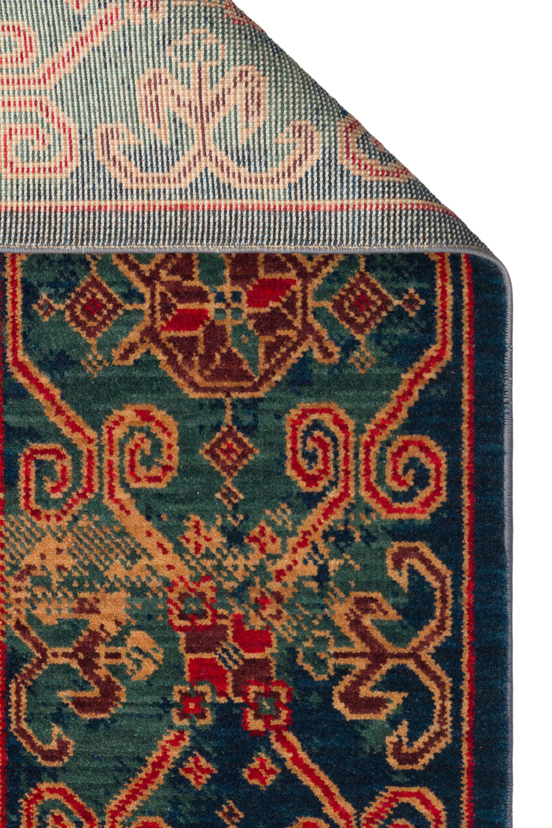 Rustik 01 Navy Red Doğal Yün ile Özel Tezgahlarda El Dokuma Teknikleri ile Üretilen Salon Halısı