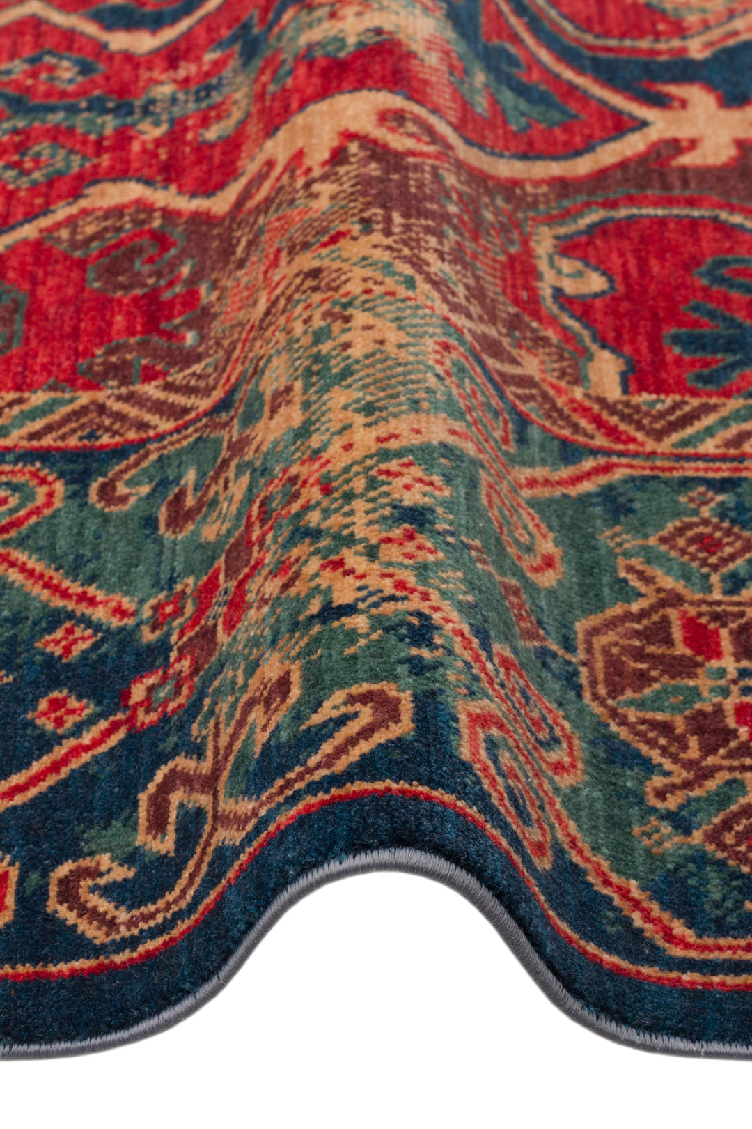 Rustik 01 Navy Red Doğal Yün ile Özel Tezgahlarda El Dokuma Teknikleri ile Üretilen Salon Halısı