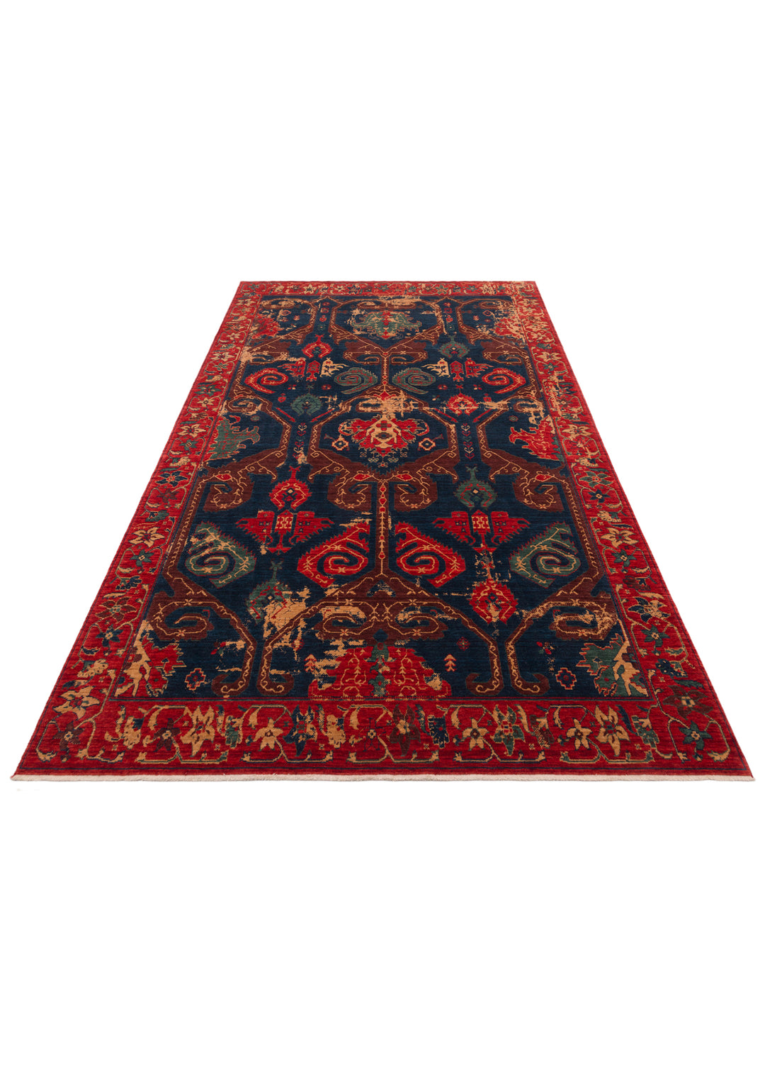 Rustik 05 Red Vintage Doğal Yün ile Özel Tezgahlarda El Dokuma Teknikleri ile Üretilen Salon Halısı