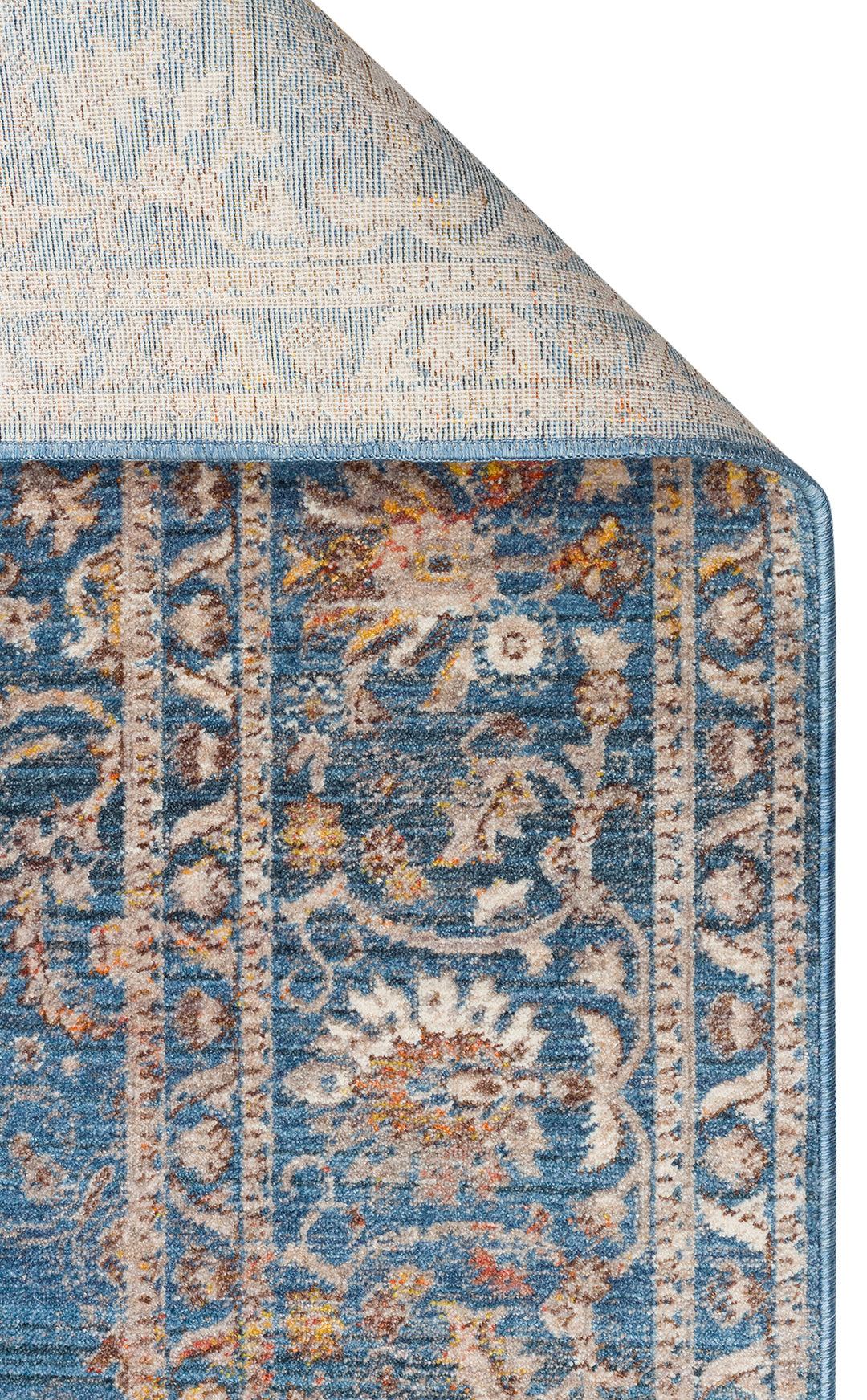 Caretta 18 Navy Yumuşak Doku Vintage Eskitme Desenli Sıcak Renk Tonlarına Sahip Salon Halısı