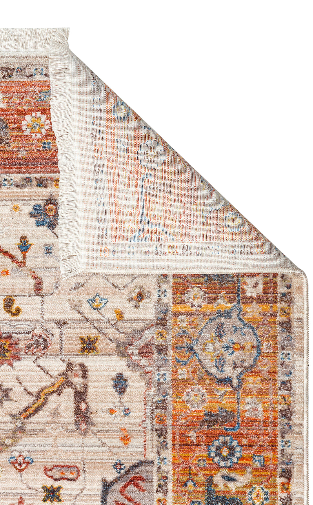Caretta 01 Cream Terra Yumuşak Doku Vintage Eskitme Desenli Sıcak Renk Tonlarına Sahip Salon Halısı
