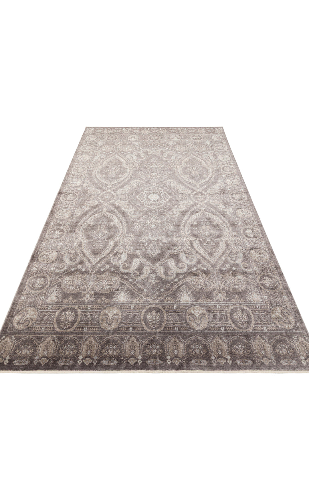 Pera 03 Smoke Grey Uşaklı Kadınların Yoğun El Emeği ile Dokunan Soyut Desenli, Salon Halısı