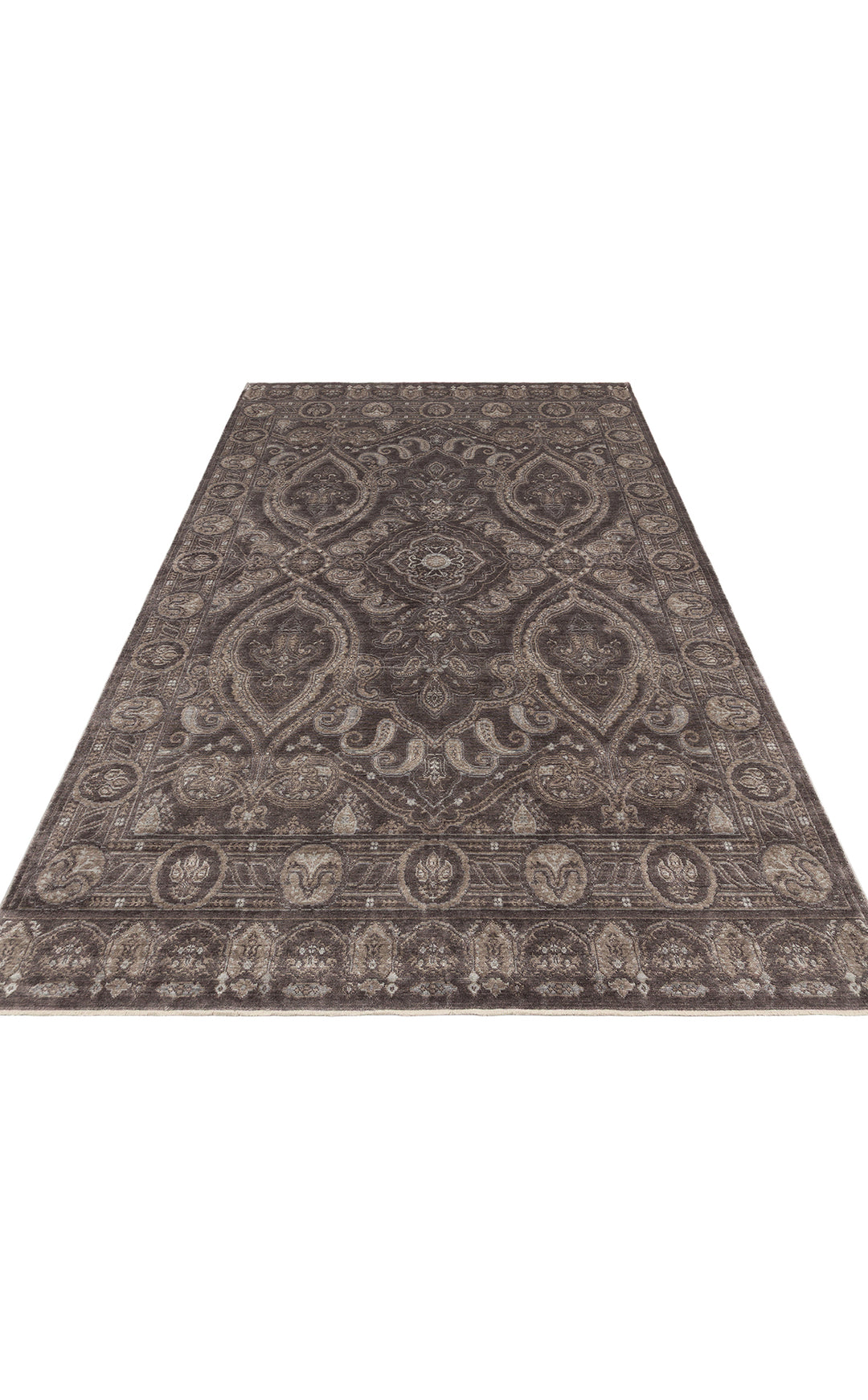 Pera 03 Smoke Grey Uşaklı Kadınların Yoğun El Emeği ile Dokunan Soyut Desenli, Salon Halısı