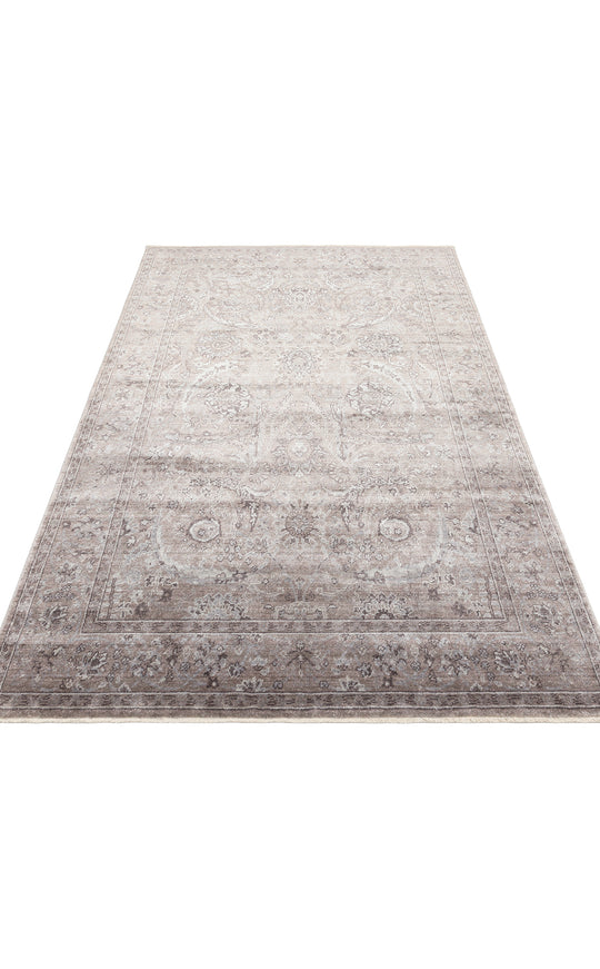 Pera 07 Smoke Grey Uşaklı Kadınların Yoğun El Emeği ile Dokunan Soyut Desenli, Salon Halısı