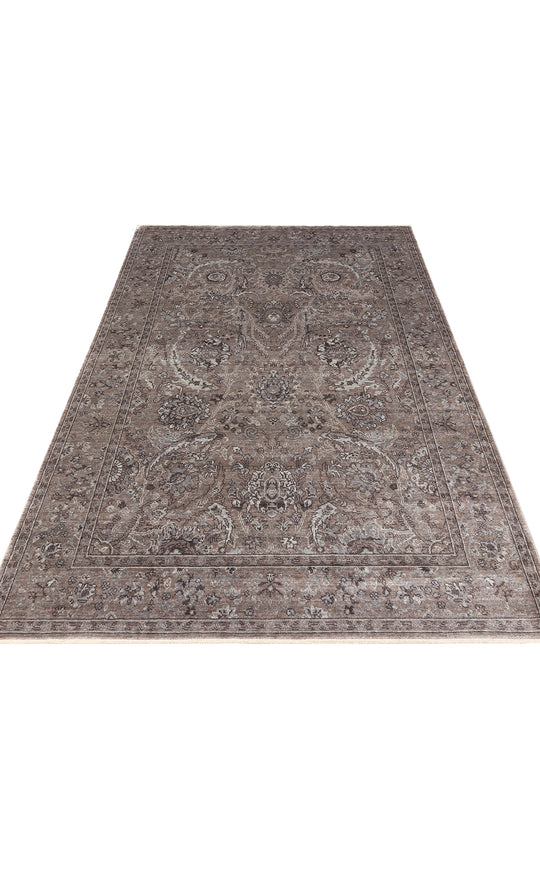 Pera 07 Smoke Grey Uşaklı Kadınların Yoğun El Emeği ile Dokunan Soyut Desenli, Salon Halısı