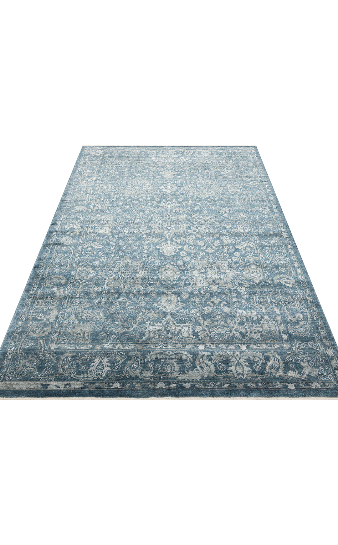 Pera 02 Navy Uşaklı Kadınların Yoğun El Emeği ile Dokunan Soyut Desenli, Salon Halısı
