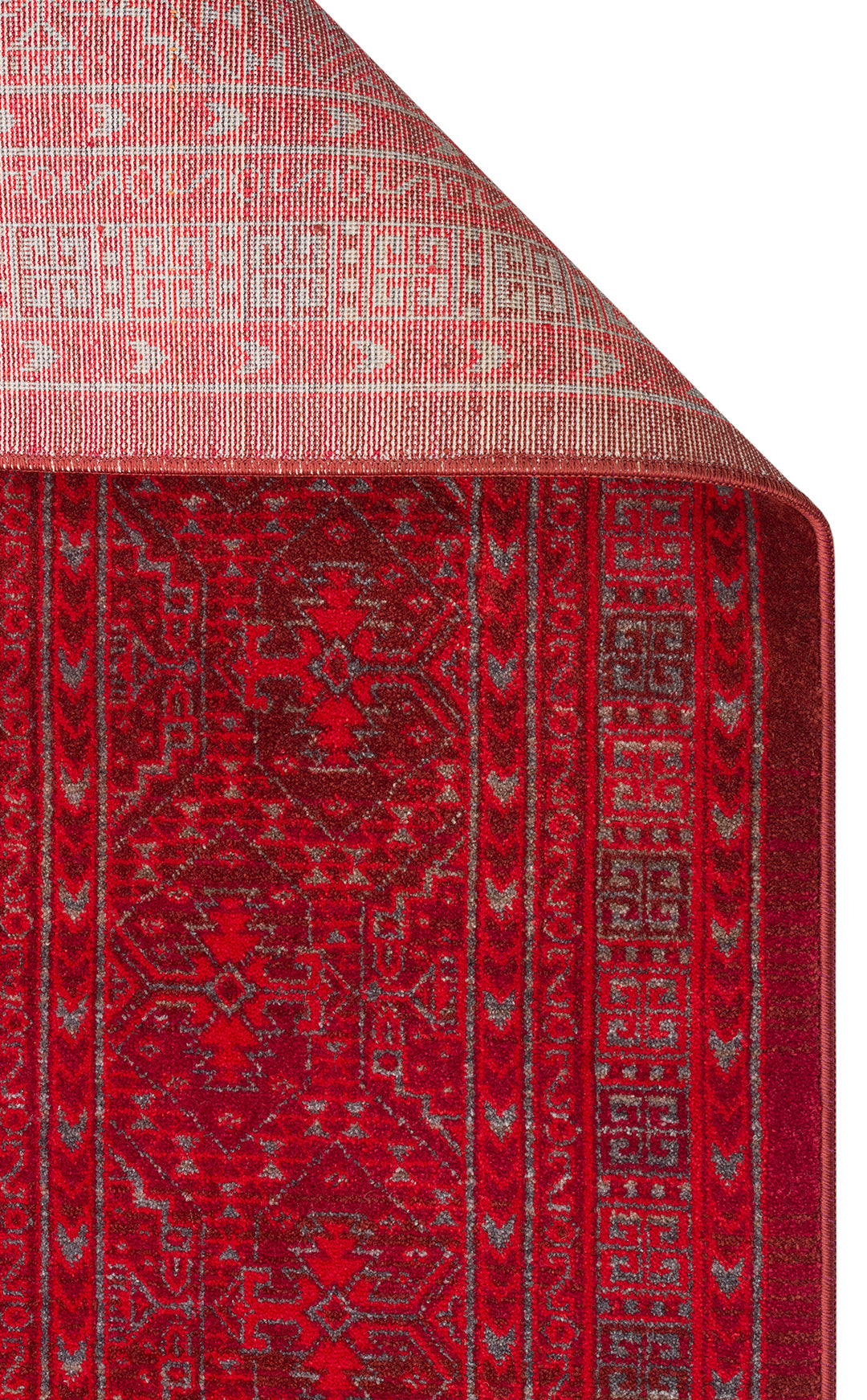 Caretta 17 Red Yumuşak Doku Vintage Eskitme Desenli Sıcak Renk Tonlarına Sahip Salon Halısı