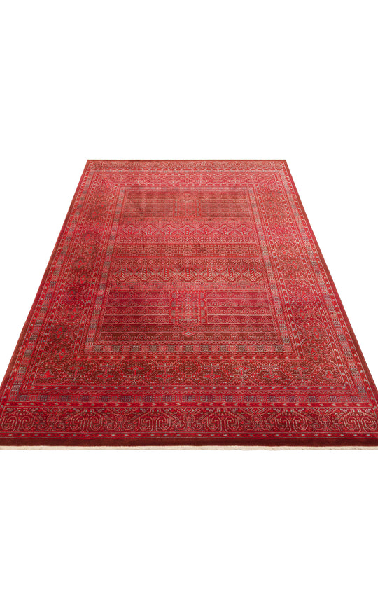 Caretta 17 Red Yumuşak Doku Vintage Eskitme Desenli Sıcak Renk Tonlarına Sahip Salon Halısı