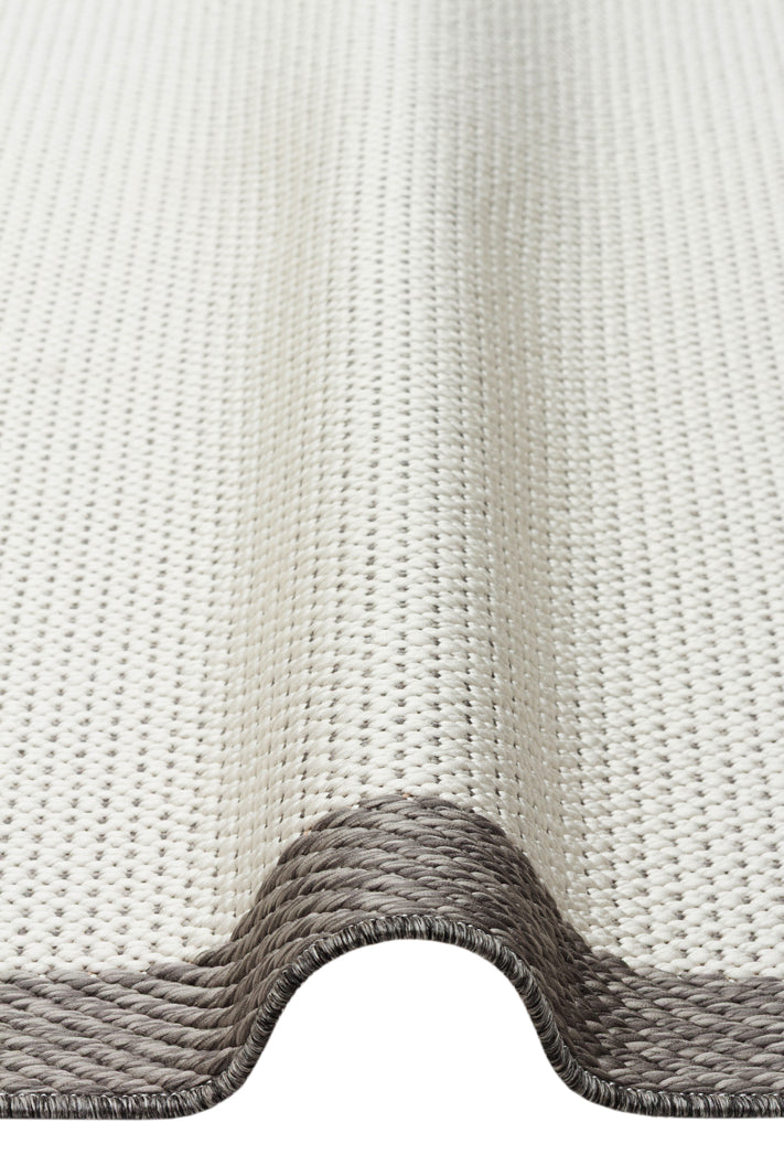 Samos 04 Grey Kaymaz Tabanlı Makine de Yıkanabilir, Silinebilir Mutfak Halısı Sisal Kilim