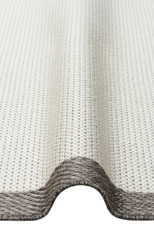 Samos 04 Grey Kaymaz Tabanlı Makine de Yıkanabilir, Silinebilir Mutfak Halısı Sisal Kilim