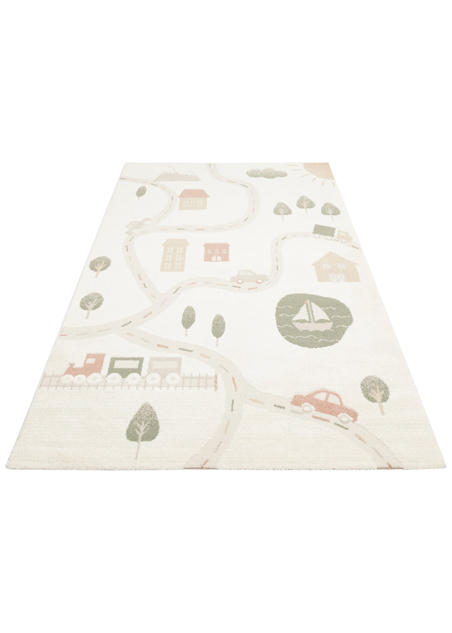 Zuma 07 cream multy Antialerjik Yapısıyla Özenle Üretilmiş Yıkanabilir Çocuk ve Bebek Halısı