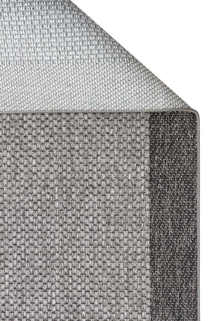 Samos 05 Antrasit Black Kaymaz Tabanlı Makine de Yıkanabilir, Silinebilir Mutfak Halısı Sisal Kilim
