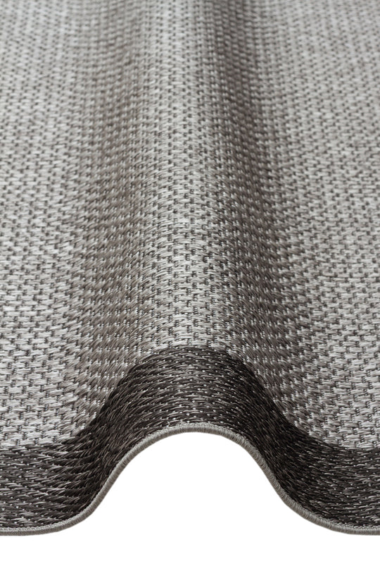 Samos 05 Antrasit Black Kaymaz Tabanlı Makine de Yıkanabilir, Silinebilir Mutfak Halısı Sisal Kilim