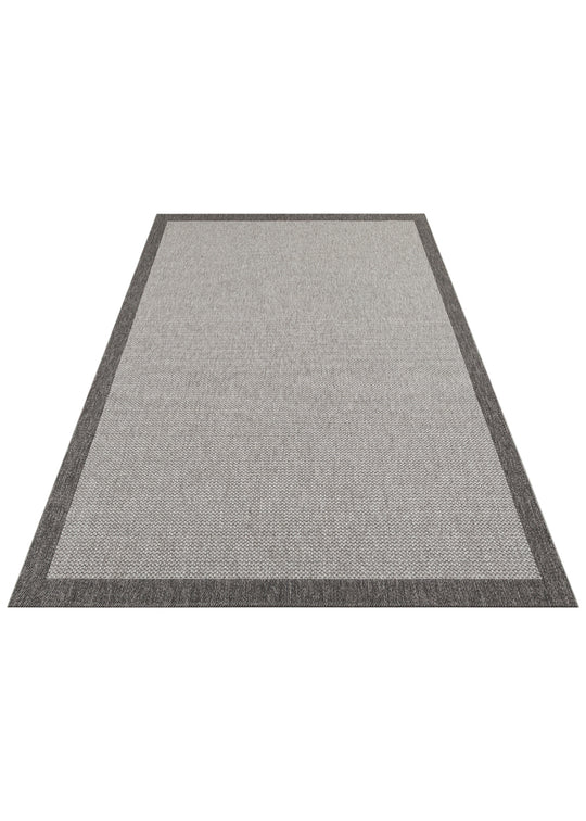 Samos 05 Antrasit Black Kaymaz Tabanlı Makine de Yıkanabilir, Silinebilir Mutfak Halısı Sisal Kilim