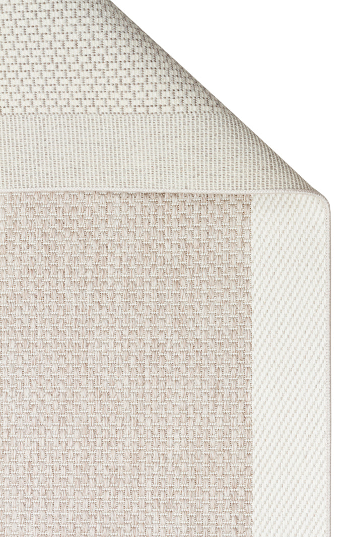Samos 05 Beige Cream Kaymaz Tabanlı Makine de Yıkanabilir, Silinebilir Mutfak Halısı Sisal Kilim
