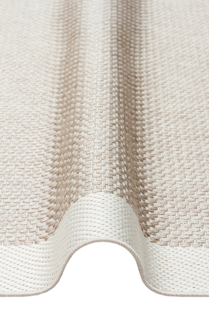 Samos 05 Beige Cream Kaymaz Tabanlı Makine de Yıkanabilir, Silinebilir Mutfak Halısı Sisal Kilim