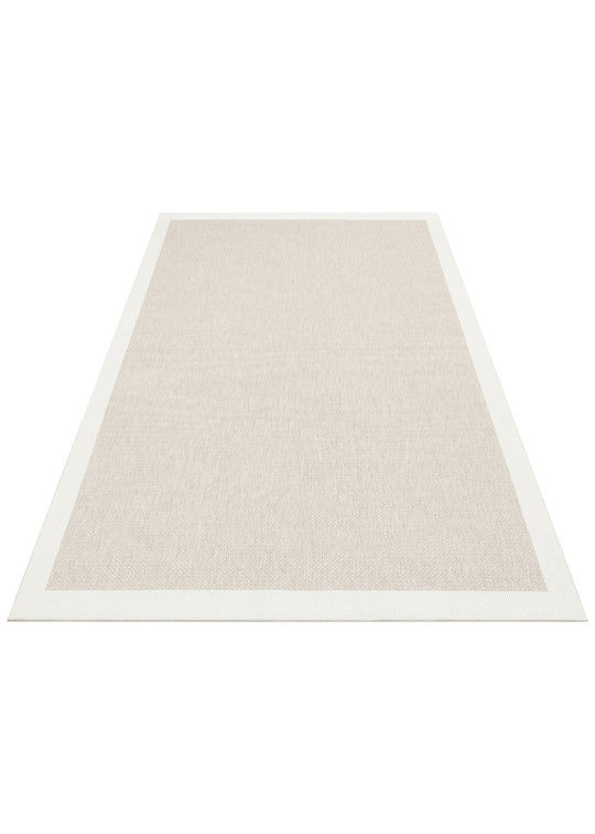 Samos 05 Beige Cream Kaymaz Tabanlı Makine de Yıkanabilir, Silinebilir Mutfak Halısı Sisal Kilim