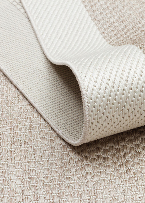 Samos 05 Beige Cream Kaymaz Tabanlı Makine de Yıkanabilir, Silinebilir Mutfak Halısı Sisal Kilim
