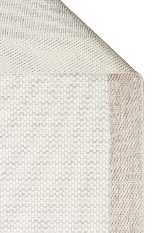 Samos 05 Cream Beige Kaymaz Tabanlı Makine de Yıkanabilir, Silinebilir Mutfak Halısı Sisal Kilim