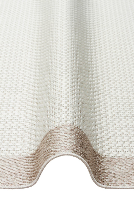 Samos 05 Cream Beige Kaymaz Tabanlı Makine de Yıkanabilir, Silinebilir Mutfak Halısı Sisal Kilim