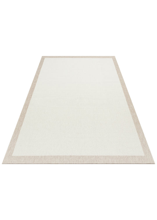 Samos 05 Cream Beige Kaymaz Tabanlı Makine de Yıkanabilir, Silinebilir Mutfak Halısı Sisal Kilim