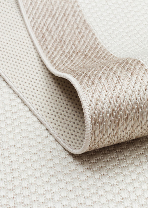 Samos 05 Cream Beige Kaymaz Tabanlı Makine de Yıkanabilir, Silinebilir Mutfak Halısı Sisal Kilim