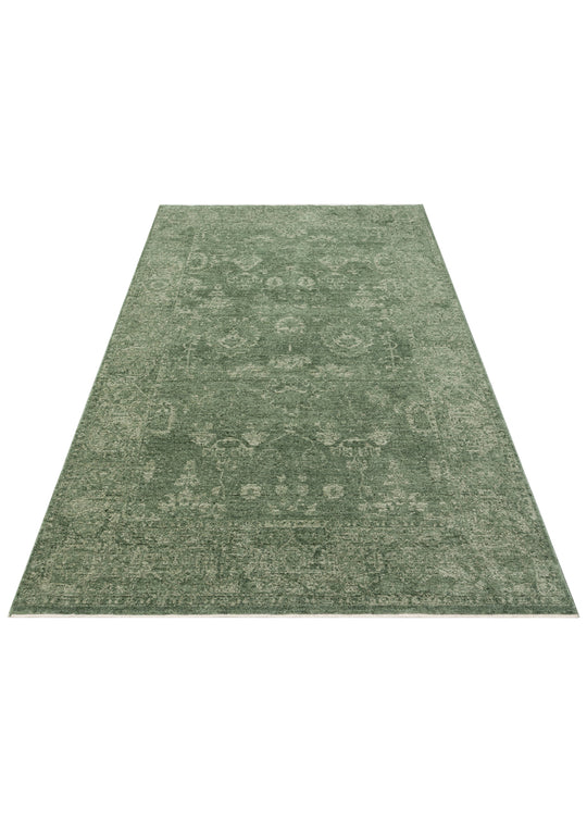 Harmoni 02 Green Vintage Eskitme Desenli Yumuşak Dokulu Şık Mutfak Koridor Salon Halısı