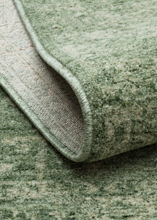 Harmoni 02 Green Vintage Eskitme Desenli Yumuşak Dokulu Şık Mutfak Koridor Salon Halısı