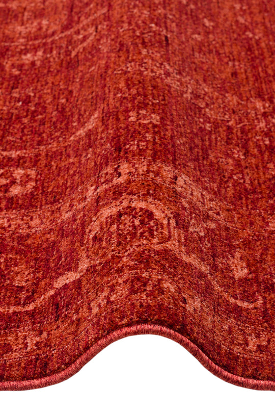 Harmoni 03 Red Vintage Eskitme Desenli Yumuşak Dokulu Şık Mutfak Koridor Salon Halısı