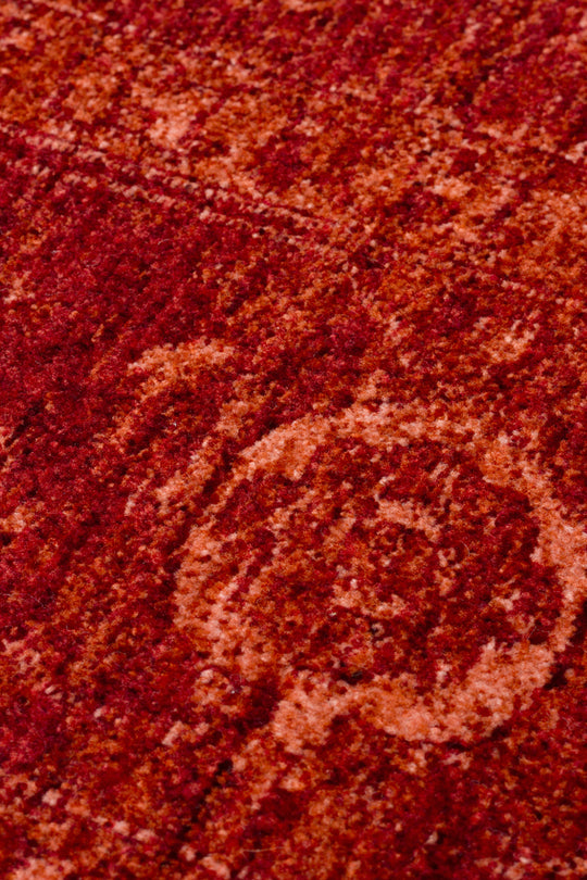Harmoni 03 Red Vintage Eskitme Desenli Yumuşak Dokulu Şık Mutfak Koridor Salon Halısı