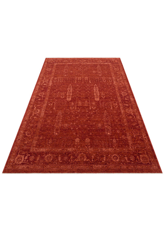 Harmoni 03 Red Vintage Eskitme Desenli Yumuşak Dokulu Şık Mutfak Koridor Salon Halısı