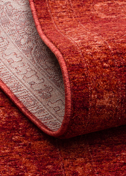 Harmoni 03 Red Vintage Eskitme Desenli Yumuşak Dokulu Şık Mutfak Koridor Salon Halısı