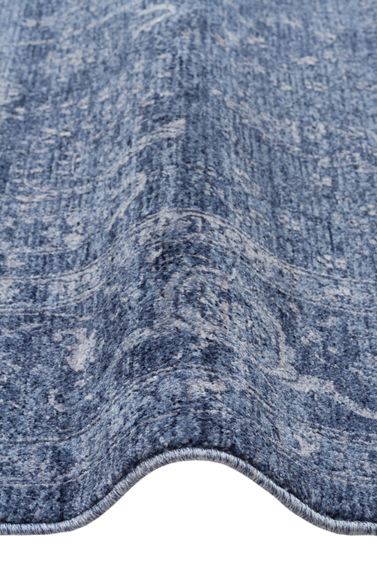 Harmoni 03 Navy Vintage Eskitme Desenli Yumuşak Dokulu Şık Mutfak Koridor Salon Halısı