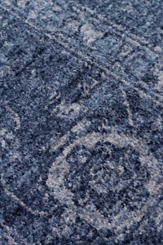 Harmoni 03 Navy Vintage Eskitme Desenli Yumuşak Dokulu Şık Mutfak Koridor Salon Halısı