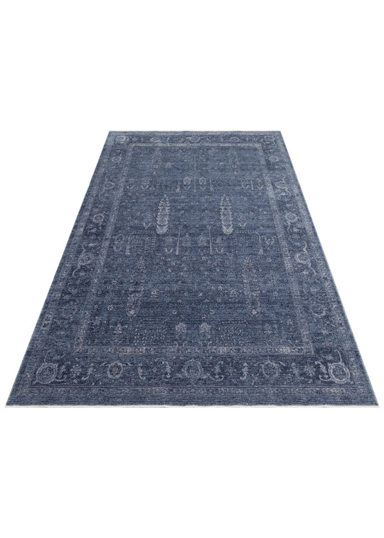 Harmoni 03 Navy Vintage Eskitme Desenli Yumuşak Dokulu Şık Mutfak Koridor Salon Halısı