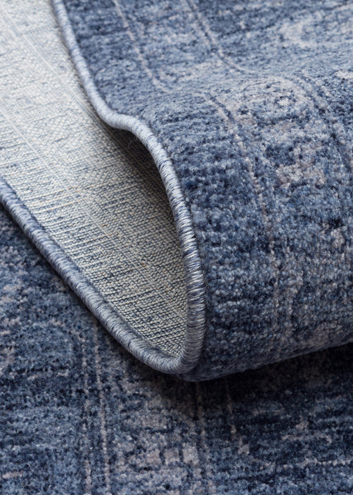 Harmoni 03 Navy Vintage Eskitme Desenli Yumuşak Dokulu Şık Mutfak Koridor Salon Halısı