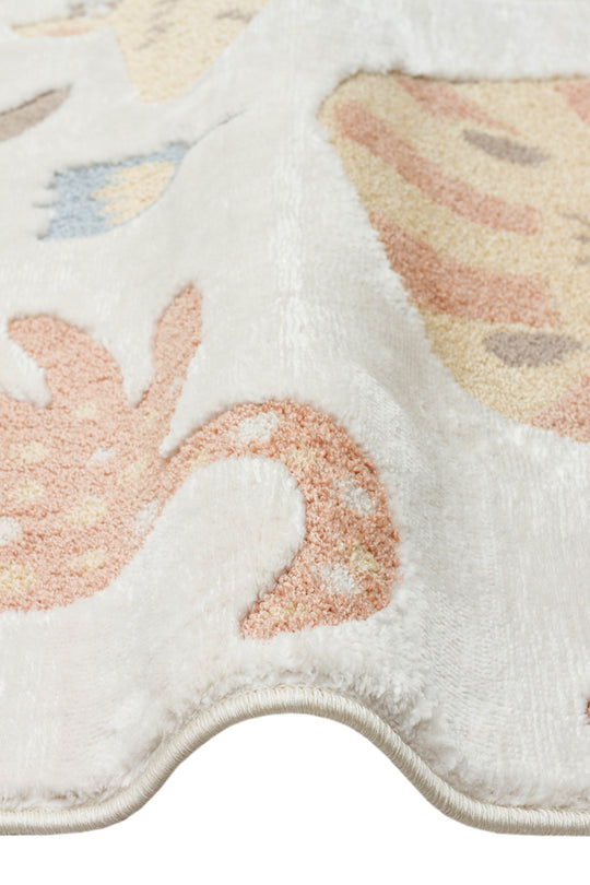 MiniZoo 06 Cream Multy Canlı Renklere Sahip Hayvan Figürlü Bebek ve Çocuk Odası Halısı