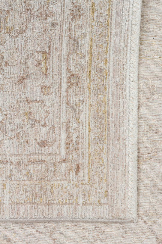 Kyoto 02 Beige Cream Klasik Desenlere Sahip Sık Dokuma Yüksek Kalite Oturma Odası Salon Halısı