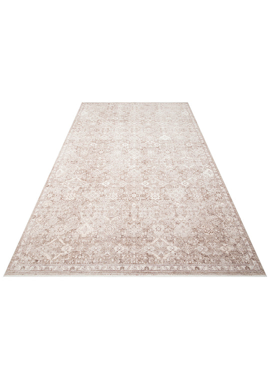 Kyoto 07 Beige Klasik Desenlere Sahip Sık Dokuma Yüksek Kalite Oturma Odası Salon Halısı
