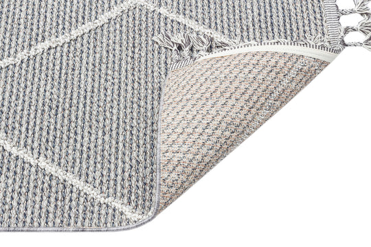 Lion 02 Grey Hasır Dokulu Bukle Dokumasıyla Hav Toz Vermez Modern Makine Halısı